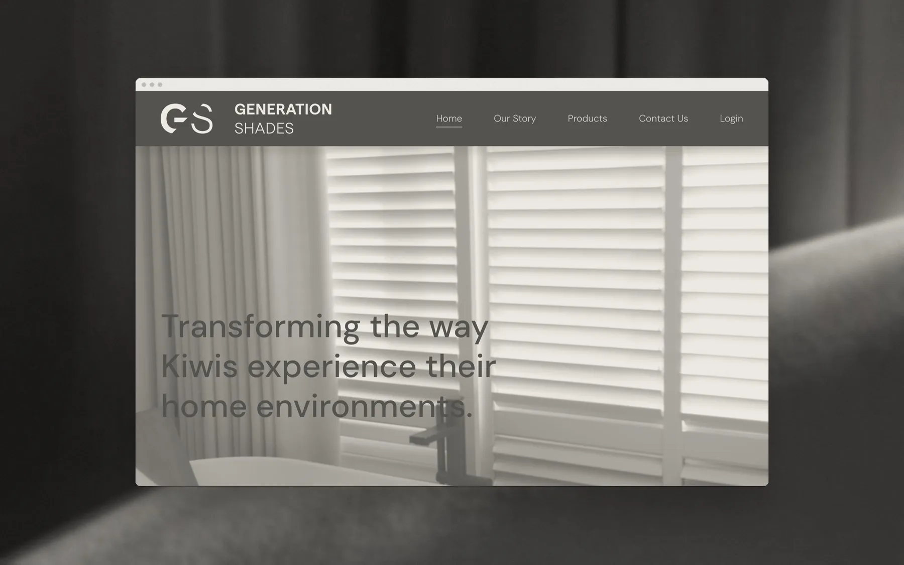 Generation Shades brand and website designed by A—Z Studio, shown in a browser window